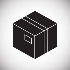 Box icon on background for graphic and web design. Simple vector sign. Internet concept symbol for website button or mobile app.