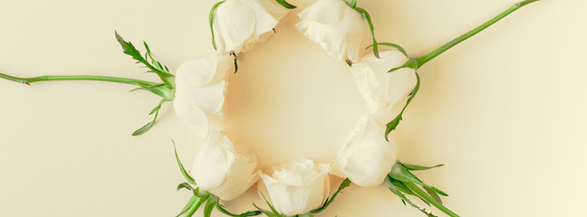 Fresh white roses composition