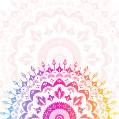 Banner template with mandala ornament. Vector with place for text.