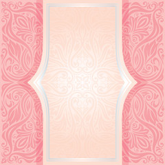 Pink silver retro invitation vector wallpaper trend  mandala design copy space