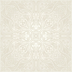 Wedding Floral decorative vintage Background Ecru Bege pale Flowers wallpaper pattern mandala design