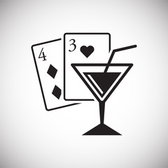 Casino icon on background for graphic and web design. Simple vector sign. Internet concept symbol for website button or mobile app.