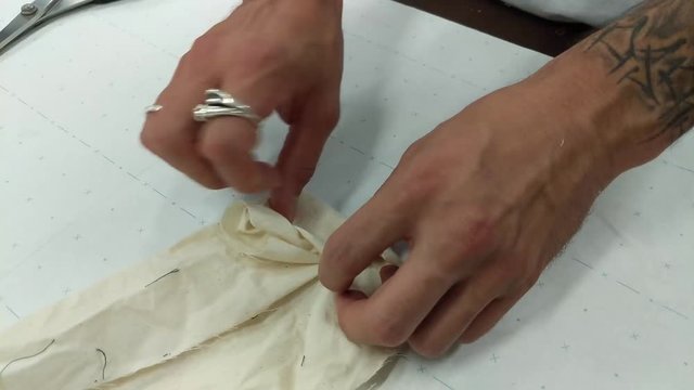 Folding and creasing material.