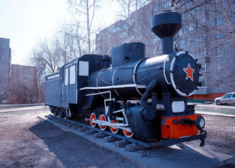 Diagonal USSR steam locomotive black background hd