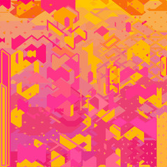 Pink and yellow color tone, triangle geometric shapes background.