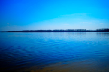 Fototapeta premium Horizontal river bokeh landscape background hd