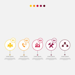 Infographic element with icons and options. Vector illustration.