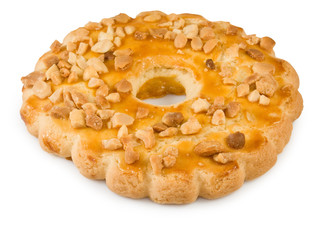 Isolated image of a shortbread biscuit ring