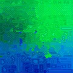 Cool blue and turquoise green colored, geometric shapes background.