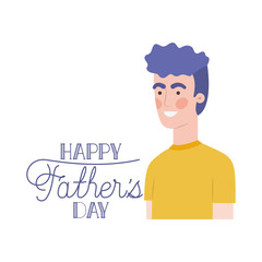 happy father day label with man icon