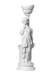 statue woman on a white background