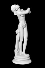 statue of a naked woman on a black background