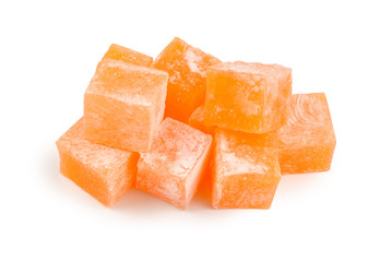 Sweet turkish delight isolated on white background.