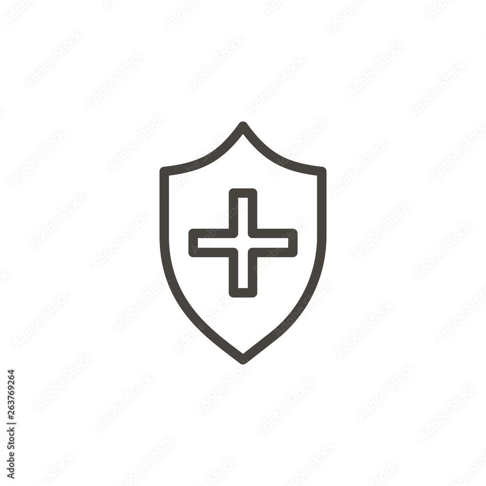 Aufkleber cross, insurance vector icon. element of medicine for mobile concept and web apps illustration. thin