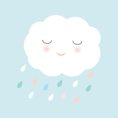 Cartoon Cloud And Rain