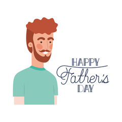 happy father day label with man icon