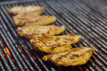 Chicken breasts on the grill