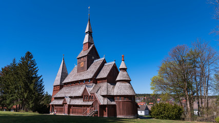 Fototapeta na wymiar old wooden church in harz mountains germany