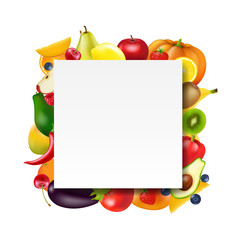 Banner With Fruits And Vegetables