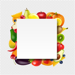 Banner With Fruits And Vegetables