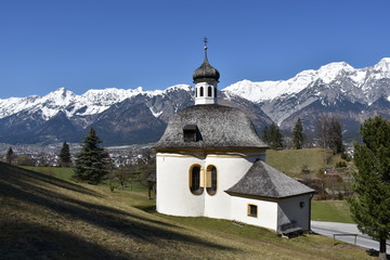 Borgiaskapelle, Kapelle, Kirche, Kirchturm, Kirchenfenster, Kirchturm, Kreuz, Volderwald, Tulfes,...