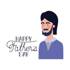 happy father day label with man icon