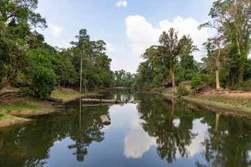 Moat at Preah Khan temple, Angkor, Cambodia