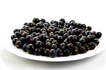 Black currant isolated on white