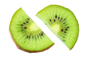 Fototapeta na wymiar Slices kiwi fruit isolated on white background