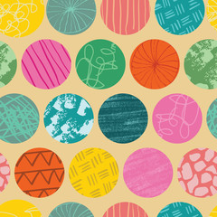 Doodle circle seamless abstract  repeat pattern