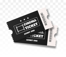 Two black Cinema tickets vector illustration.