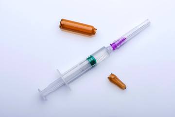 Fototapeta premium syringe close up. injection vial