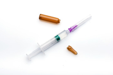 Fototapeta premium syringe close up. injection vial