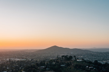 Fototapeta na wymiar Sunset view from Mount Helix, in La Mesa, near San Diego, California