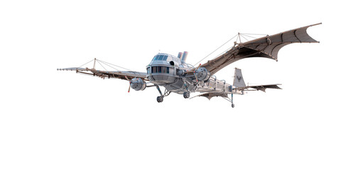 dragon vintage airplane in white background