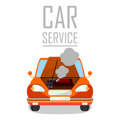 Car Service for Overheated Engine Banner Template
