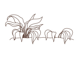 plant in landscape isolated icon