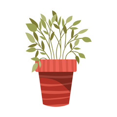 houseplant with potted isolated icon