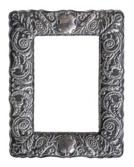 Isolated Ornate Silver Picture Frame