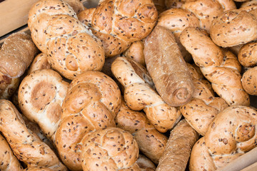 Drying pastry with seeds.