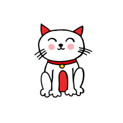 maneki neko doodle icon