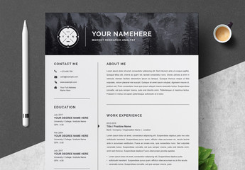 Resume and Cover Letter Layout with Image Header