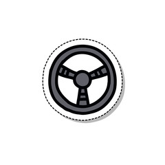 steering wheel doodle icon