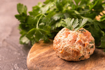 Pkhali with spinach, beets and parsley. Vegan and vegetarian salad