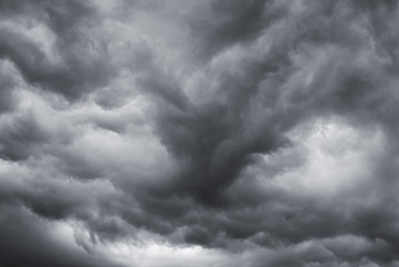 Dark grey storm clouds, background