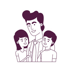 Obraz na płótnie Canvas father with children avatar character