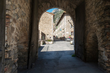 A street in Villefranche-De-Conflent city, Languedoc-Roussillon, France