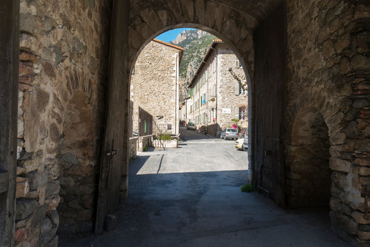 A street in Villefranche-De-Conflent city, Languedoc-Roussillon, France