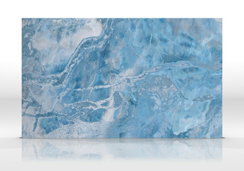 Blue marble tile on the white background