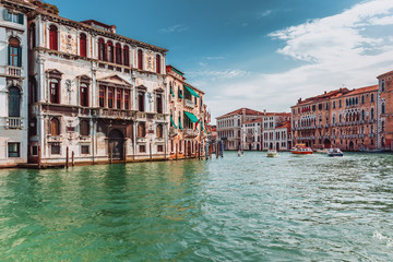 Grand Canal in Venice seen from water bus